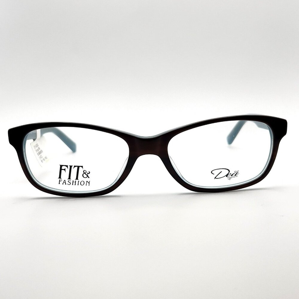 Dea Fatheadz DE-02030 Donya Eyeglass Frames Cat Eye Choc Brown Blue 56-18-140